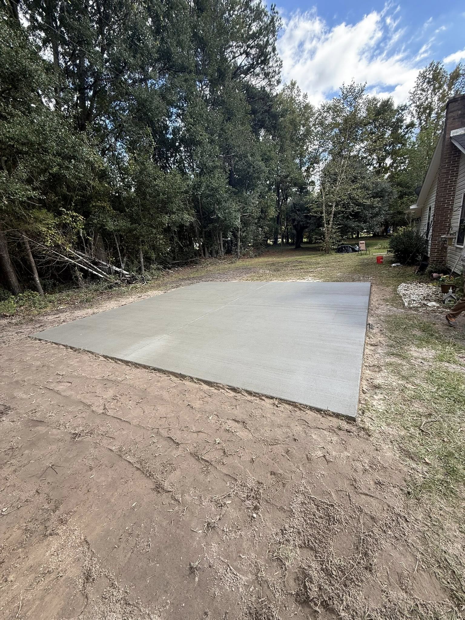 Concrete patio installation